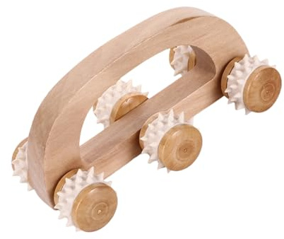 Massaggiatore manuale a 6 rulli, design curvo per rilassamento muscolare in schiena e collo, dispositivo di massaggio per alleviare la tensione muscolare