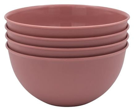 BERLONA Salatschüsseln 2 L, 4 Stück, spülmaschinenfest - Rosa | Ohne Umfüllen servieren & aufbewahren · Mikrowellengeeignet · Für Kühlschrank & Gefrierschrank · Stapelbar & platzsparend