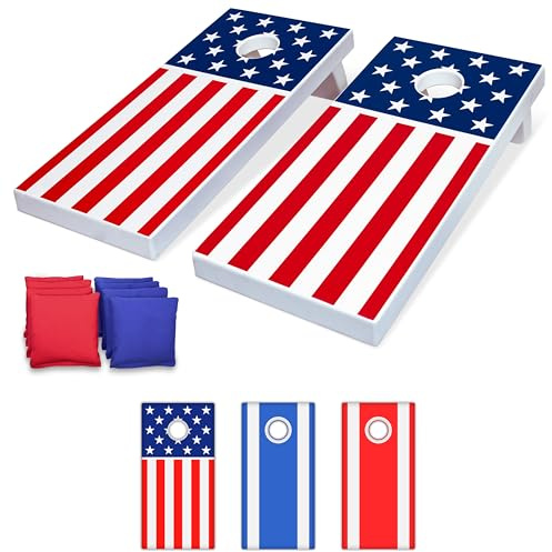 GoSports Set da Gioco per Cornhole per Tutte Le Condizioni Atmosferiche, in Plastica Resistente alle Intemperie, Include 8 Pouf e Regole di Gioco