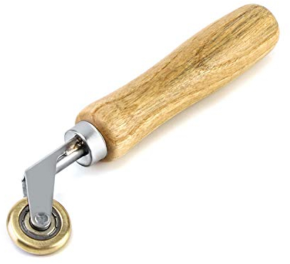 QWORK® Ottone Rullo di Pressione, Rullo Manuale Saldato per Appiattire la Membrana Impermeabile, Cucitura d'Angolo, Telone (6 mm)