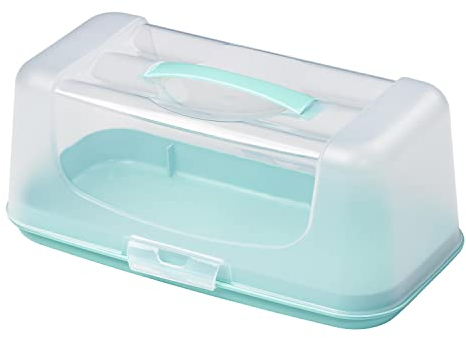 Tala Rectangular Cake Carrier and Storage Container, Ideal for Cakes, Loafs and Cupcakes, Airtight with Strong and Stable Base and Secure Locking Clips and Carrier Handle, BPA Free