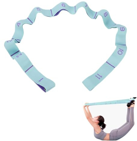 FLAVNTEL Cintura di Resistenza Elastica, Ceinture Elastiche Fitness con 11 Loops, Yoga Stretching Cintura per Bambini e Adulti-Bande Fitness per Pilates, Stretching, Danza e Allenamento