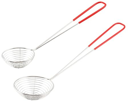 2 st ZONADAH Rostfritt stål silskedar 2 storlekar Hot Pot sil skopor hålslev sked sil slev med handtag för varm gryta köttboll kök bakning oljefilter