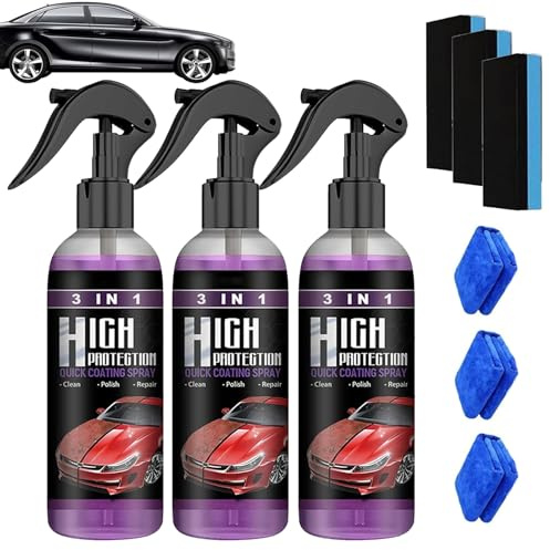 High Protection 3in1 Spray, 3-in-1-Autolackspray mit Hohem Schutz, 3 in 1 high Protection Spray, Car Coating Spray, Multi Functional Coating Renewal Agent (3pcs)