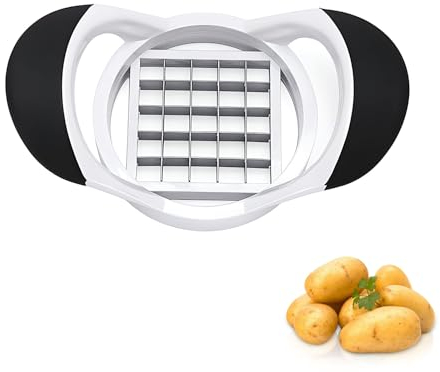 Generic Coupe-frites en acier inoxydable - Pour restaurant, maison, cuisine - Pour pommes de terre, fruits, légumes, français - 17,5 x 10,5 cm