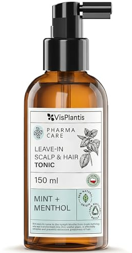 Vis Plantis Leave-in Scalp Tonic with Mint & Menthol - 150 ml Sebum Control Lotion for Oily Hair & Roots - Oily Scalp Moisturiser, Soothing & Cooling Hair Tonic - Nourishing Greasy Hair Care Treatment