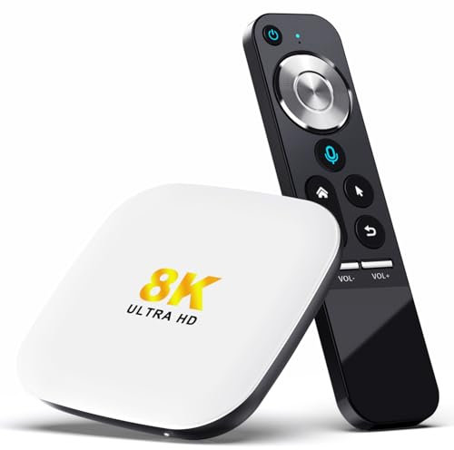 LEFFOT M2 Android 13.0 TV Box 2025, 4K Ultra HD Android Box, 4GB RAM + 64GB ROM, Smart TV Box with HDR10+, 2.4G & 5G WiFi 6, 1000M Ethernet, BT 5.0, Voice Control, RK3528 Quad Core ARM Cortex-A53