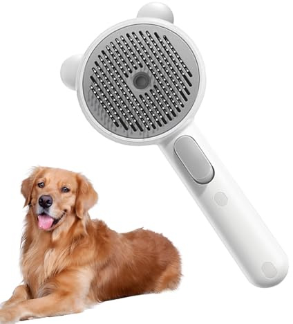 Cat Grooming Comb, Painless Knot Breaker, Loose Hair Collector, Heated Brush Block, Compact Furry Remover, Coat Care Stick, Moisture Boost Rake with Ergonomic Handle for Indoor Use