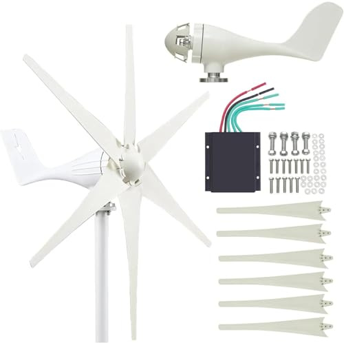 5000W Windturbinen 6 Faser Blatt Horizontaler Windgenerator für zu Hause Windrad-Energieturbinen Laden 12V 24V 48V für Marine, Wohnmobile, Haushalte und Industrie