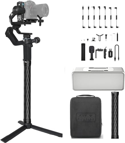 FeiyuTech SCORP-Mini 2 KIT Camera stabilizzatore con ia Tracking/Fill Light per Mirrorless/Compact/Action Camera,Smartphone, carico utile massimo 2,65 Ib