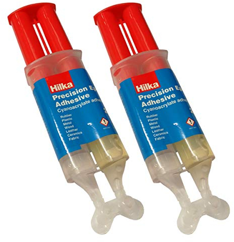 (PACK OF 2) Hilka 2 Part Epoxy Resin Syringe Precision Hard Setting Adhesive Glue …