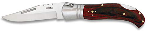 Navaja LAGUIOLE Caza micarta Roja 10 cm para Caza, Pesca, Camping, Outdoor, Supervivencia y Bushcraft Albainox 10665 + Portabotellas de regalo