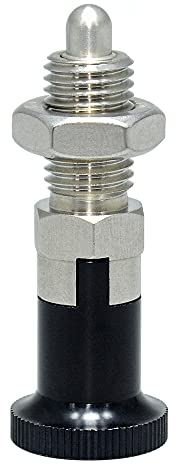 AUZHU- PTUS- Metrische- Edelstahl-Rastbolzen mit Rastsperre Arretierbolzen Federbolzen Positionierbolzen Sicherungsstifte Radbolzen Ausrichtstifte Teleskopstift Indexierstift Größe: M16 mm, S12 mm