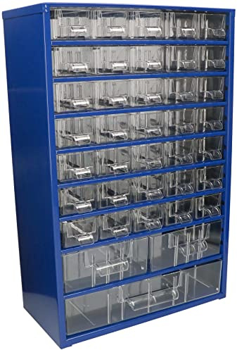KOTARBAU® 35K2M1G Boîte de rangement d'atelier avec tiroirs 306 x 460 x 155 cm Boîte de rangement pour petites pièces en métal Bleu