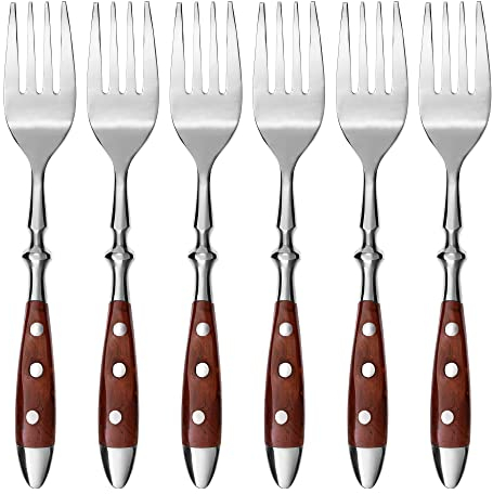 GRÄWE Dessertgabel, Serie Nürnberg, 6er Set, braune Griffe