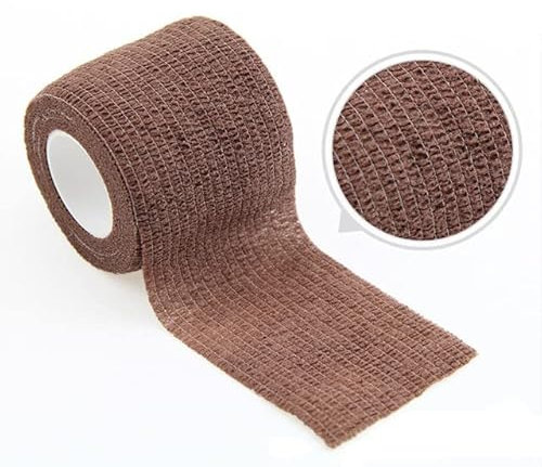 JOYDREAMDESIGN 1 Rotolo 4.8m Nastro Avvolgente Fasciatura Elastica Autoadesiva Colorata Sportiva Per Rilievi Di Supporto Del Ginocchio Dito Caviglia Palmo Spalla-Marrone,15cm X 4.8m