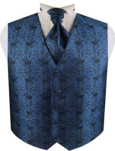 ME&SLEEVE Herren Anzug Smoking Business Kleid Bräutigam Hochzeit Weste + Ascot Krawatte + Einstecktuch