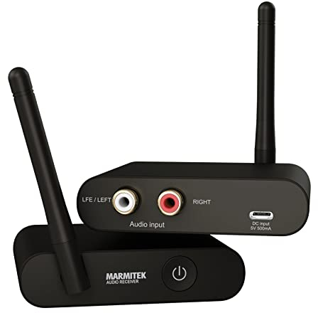 Marmitek Subwoofer Wireless Transmitter WS400 - Collega il tuo Subwoofer in Modalità Wireless al tuo Impianto Stereo - Jack da 3,5 mm - Trasmettitore Audio
