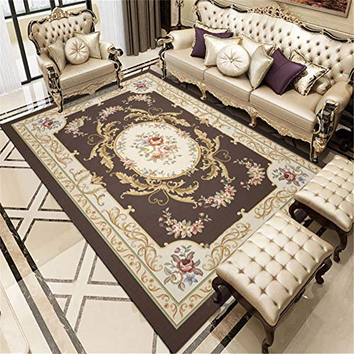 PHLCF Indoor-Teppich Durabe Carpet Orientteppich, großflächig, kurz, flauschig, weich, braun, milchig, weiß, Retro-Teppich, 80 x 120 cm