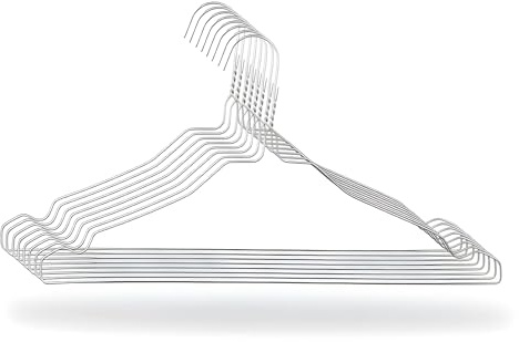 Lot de 50 cintres pour vêtements en Acier Inoxydable - Cintres antidérapants et résistants - Design Pliable - Idéal pour accrocher et Organiser Vos vêtements et Accessoires - 41 cm ROTHAR O