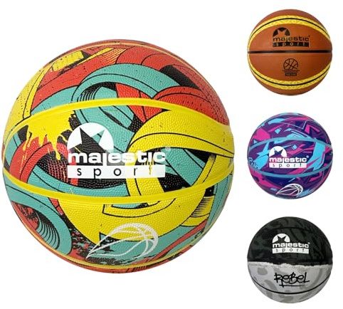 Majestic Sport Ballon de basket pour enfants, adolescents et adultes - Taille 5 - Ballon de basketball extérieur intérieur