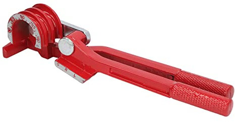 Rohrbieger, Mini-Rohrbieger, Manuell, Aluminiumlegierung, Rot, 3-in-1, 6 Mm, 8 Mm, 10 Mm, Manuelles Rohrbiegewerkzeug, 0–180° Biegewinkel, Bewehrungsschneider und Bieger