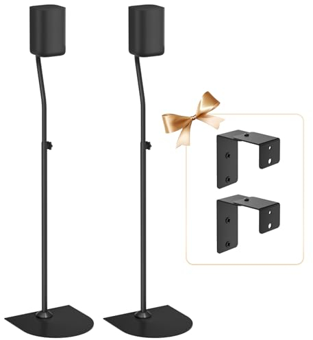 Coppia di supporti universali per altoparlanti posteriori, regolabili, per Samsung, Vizio, Sony, LG, Roku e la maggior parte dei piccoli altoparlanti satellitari Surround con supporti a parete