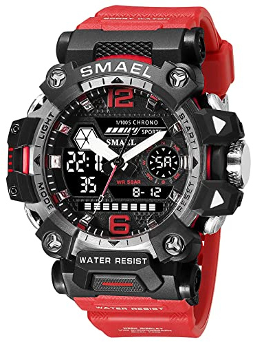 Militär Uhr Herren Armbanduhr Camouflage Digitaluhr 5 ATM Wasserdicht Military Watch Tactical Outdoor Digital Herrenuhr Schwarz Grün Jungen Sportuhr Männer Chronograph Herren Stoppuhr Sport Wecker