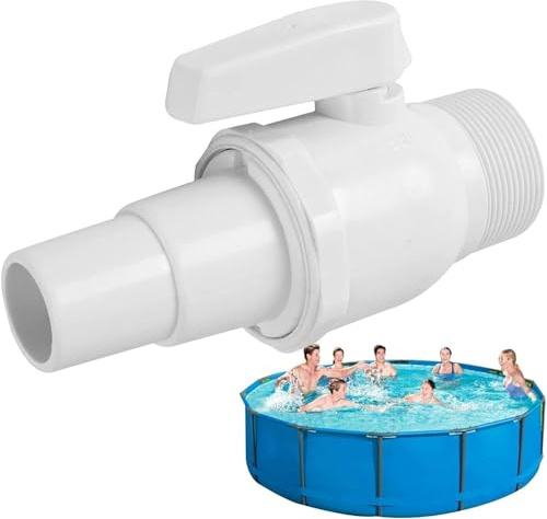 RZXBB Absperrhahn Pool, Pool Zubehör Absperrventil,Pool Zubehör Kolbenventil Schwimmbad Filterpumpe, Anschluss Pool Pumpe Ersatz für Skimmer Filter (1 Pcs)