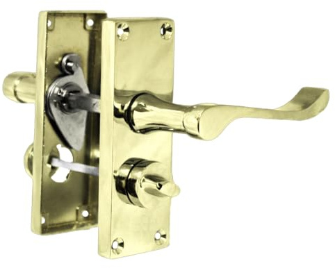 Betley Butterfly Victorian Door Handles Brass Scroll Lever Privacy Internal Latch Bathroom Handle 118 x 40mm Modern Home & Office Wooden Doors