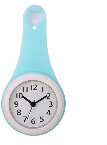 DriKou Duschuhr, wasserdichte Digitaluhr, modische Hängeuhr, praktische, wasserdichte Uhr für Pool, für Küche, Büro, Schlafsaal (Blue)