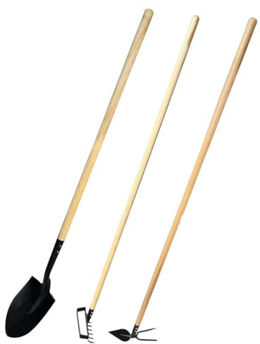 Mon Mobilier Design OGROD Lot d'outils de Jardinage Pelle bêche + râteau + serfouette Panne et Langue
