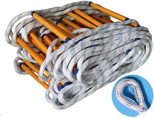 PNAJFUEL Strickleiter, Sicherheitsleiter, Feuerwehr-Rettungs-Seilleiter 2-6 Stockwfeuerwehr-Rettungsleiter Flammenbeständig Notfall Feuer Rettung Ausbildung Flucht Seil/Onecolor/8M/26Ft