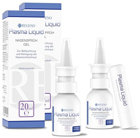 Plasma Liquid Nasensprühgel 2x 20 ml + Lippenpflegestift - der Schutz gegen Viren - mit in Studien nachgewiesener Schutzwirkung - hilfreich bei Sinusitis, Pollenallergie + Infekten