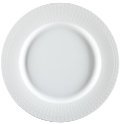 Ritzenhoff & Breker Sofia Speiseteller, 26 cm, Runder Teller mit feinem Rillenrelief, Fine-Dining-Geschirr, Porzellan, Weiß (1 Stück (1er Pack))