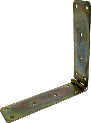 BK Shop Türband Galvanisierter Stahl Gold - 350 x 50 x 2mm | Scharniere Gartentor Türband Holztür Torscharniere Schwerlast, Beschläge Gartentor für Türen Tore Gartenmöbel Fenster