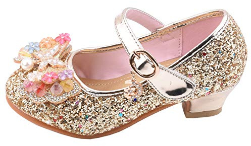 Chaussures à talons filles - Chaussures princesse filles Chaussures scintillantes Chaussures princesse Cosplay Chaussures pour soirées mariages Sandales Élégantes Chaussures à talons pour filles
