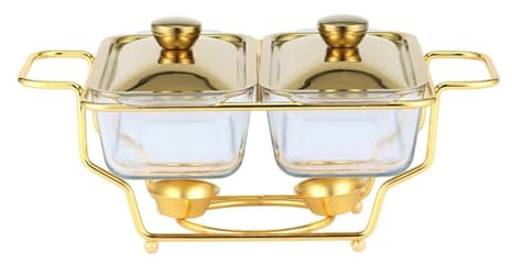 Sharplace Set di Piatti per Buffet per Sfregamento Accessori per Scaldavivande per Buffet Vassoio Riscaldante Multiuso Porta Pentole Scaldavivande per Eventi di, 1.5 L