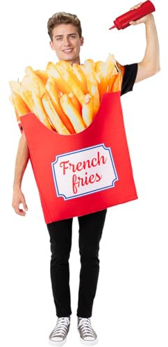 Funidelia Frittierte Kartoffeln Kostüm für Herren und Damen, Einheitsgröße Essen - Verkleidung für Erwachsene für Partys, Karneval und Halloween
