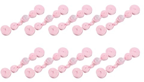 QUARKZMAN Chinesische Knoten Froschknöpfe Verschluss Nähen Befestigungen, 10 Paare Faux Pearl Chinesische Verschlussknöpfe für DIY Cheongsam Tang Anzug Umhang Mäntel Brautkostüme (Pink)