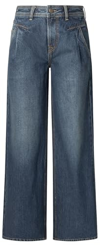 Pepe Jeans Jeans HW Archive de Pierna Ancha para Mujer, Color Azul (Denim), 32W/30L, Azul (Denim), 32W / 30L