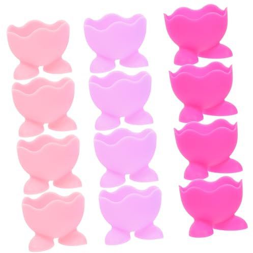 VICASKY 12pcs Silicone Egg Poacher Egg Cups Boiled Stands Easy to Clean for Kitchen Random Color