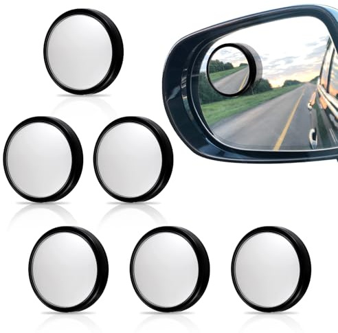 Blind Spot Mirrors For Cars Round Frameless Mirror 6PCS Blindspot Mirrors 360° Rotate Adjustable Glass Convex Rearview Wide Angle Mirror Universal Car Blind Spot Glass for Car Traffic Safety