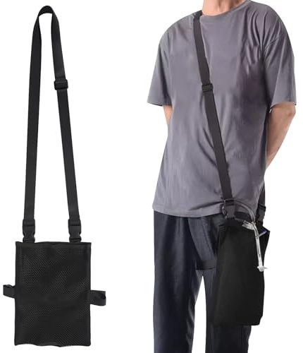 Catheter Bag Cover 2000 ml Catheter Night Bag Concealed Catheter Leg Bag Holder with Adjustable Strap Catheter Bag Holder Urine Drainage Bag Holder(Black)