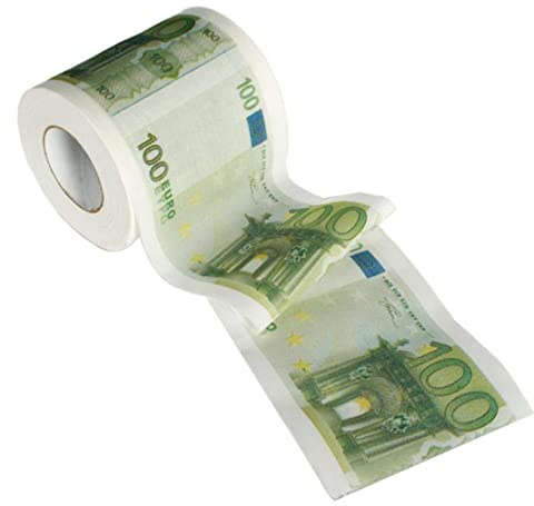 Lustige Toilettenpapierrolle, 100 Euro Bill gedruckte Toilettenpapier, Tissue 3 Schichten Gelddruckrolle für Badezimmer