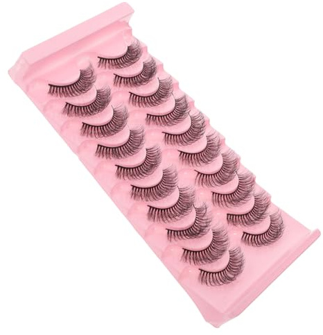 TOPPERFUN 10pairs Thick False Eyelashes Natural Long Wispy Lashes for Women Girls Party Makeup