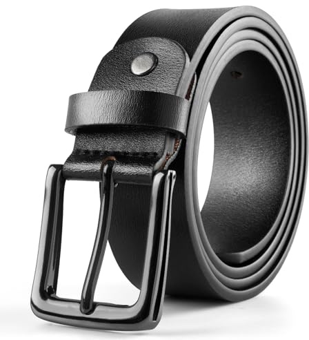 maikun Black Leather Belts for Men,Mens Belts Leather Black