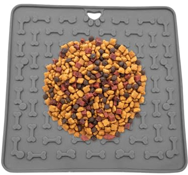 Tappetino da leccare per cani, supporto alimentare in silicone anti-innervo con ventose, tappetino di pulizia facile 19 x 19 cm per premi cuccioli gatti