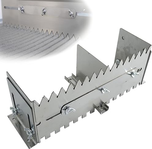 Grande truelle à carrelage, truelle crantée 600/800 mm, spatule à colle avec déflecteur, peigne à mortier en acier inoxydable for travaux de nivellement de carrelage mural et de sol(Type2,600mm/2ft)