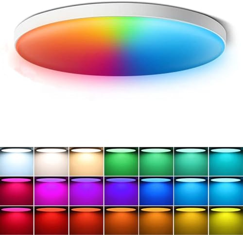 Lámpara LED De 24 W Para Techo, Lámpara Inteligente De 30 Cm Para Techo,Lámparas De Techo LED 2700 K-6500 K,Compatible Con Alexa Y Google Assistant Para Dormitorio, Salón Y Cocina (ø 30 Cm)